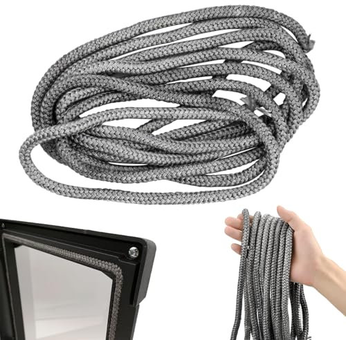 1 Pieza Junta Chimenea Cordon Chimenea Junta Refractaria Junta Estufa Leña Cordón Chimenea 8mm x 3m Cuerda Fibra de Vidrio Junta para Chimenea y Estufa para Chimenea (Negro)