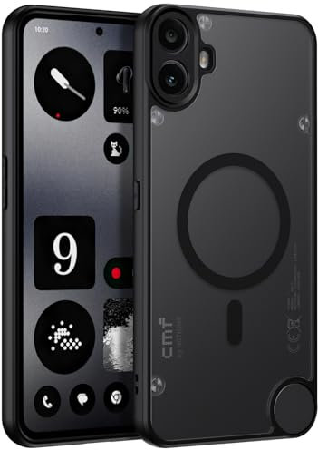 DOMAVER Nothing CMF Phone 1 5G Hülle, Handyhülle Nothing CMF Phone 1 6.67'' Case, Matt Transparente Material, Ultra Dünne Rundumschutz Magnetisch Schutzhülle, Schwarz