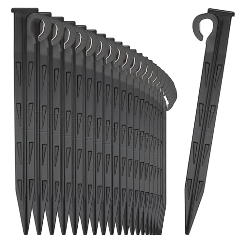 com-four® 24x Piquet de Sol Plastique, Sardine extérieur Camping Jardin | ancrage durable résistant UV - fixation câble périmétrique robot tondeuse