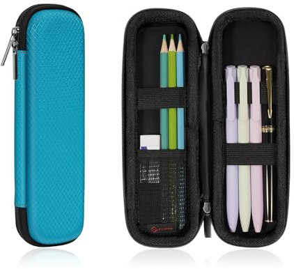FINPAC Federmäppchen, Federtasche Hart Eva Stift Etui stoßfeste Stiftetasche Mäppchen Schlamperbox Bleistifttasche für Executive Füllfederhalter für Büro Schule (Türkis, Klein)