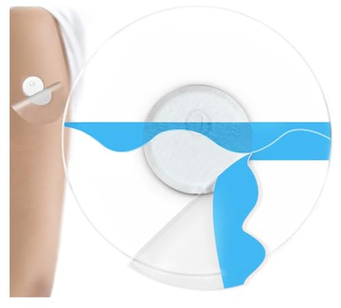 QaZanteiar 55 Stück Freestyle Libre 3 Pflaster, Wasserdicht Libre 3 Klebepflaster, Transparent CGM Patch, Vollständige Abdeckung, Ohne Klebstoff in der Mitte, für Sport und Surfen - 14 Tage Klebekraft