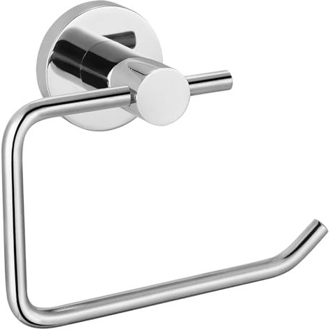Katezon Toilet Paper Holder, Premium 304 Stainless Steel Rustproof Wall Mounted Toilet Roll Holder for Bathroom, Kitchen, Washroom (Chrome)