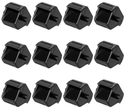 12-Teiliger Halbautomatischer Klebebandspender, Kunststoff-Klebebandspendereinsatz Klebebandspenderrolleneinsatz Klebebandspenderteile für Schulbüro und Heimbedarf (Schwarz)