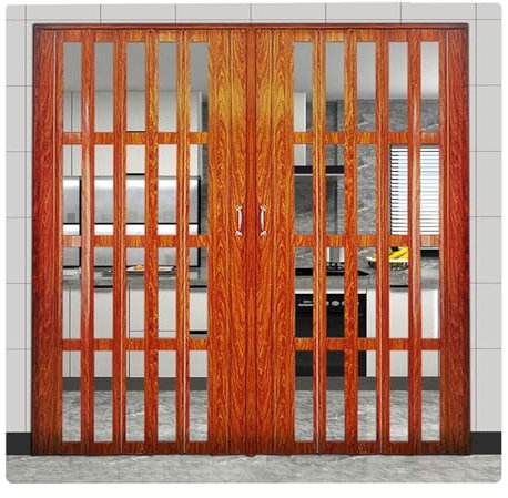 HAIXHX Puerta Plegable Puertas Interiores de Doble Apertura Plegables Transparentes esmeriladas de 80 de Altura y 160 de Ancho, Puerta corredera Plegable de PVC y acrílico para Separador de ambientes