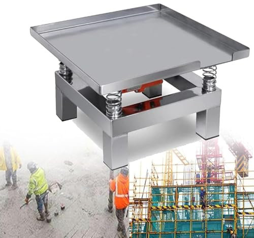 Electric Concrete Vibration Compactor, Small Concrete Vibrating Table, Vibration Test, Bench Test Block Vibration Platform Stainless Steel Mini Vibration Table, For for Remove Bubbles,50*50cm