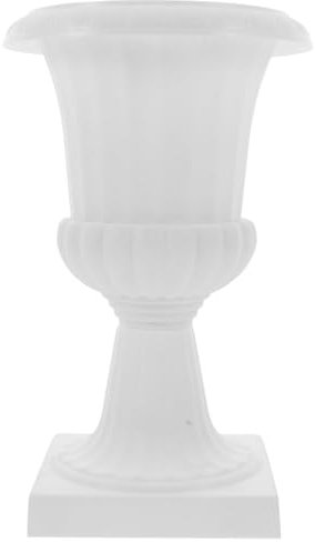 Milisten Roman Flower Vase Vintage Style White Urn Planter Ideal for Home and Wedding Decorations