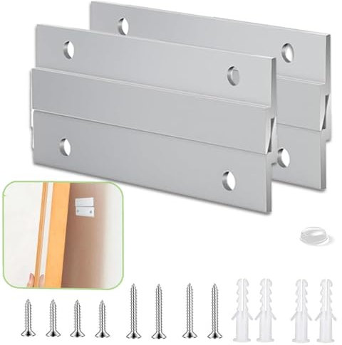 French Cleat Picture Hanging Kit - Heavy Duty Z Brackets for Wall Mounting, 2 Pairs of 4 Hooks, Easy Installation, Perfect for Hanging Pictures, Mirrors, and More