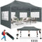 COBIZI 3x6m Pop-up Pavillon Robust mit 6 Seitenwänden, Einfach aufzubauendes Partyzelt für Outdoor-Veranstaltungen, 100% Wasserdichtes, 3-Fach höhenverstellbar mit Transporttasche auf Rädern, Grau