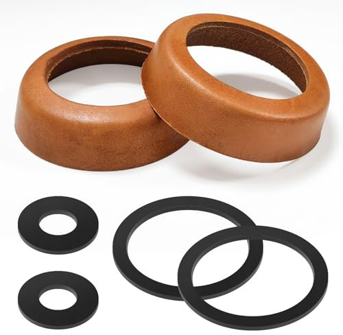 Bellanova 2 Sets de Joints en Cuir pour Pompe à Eau Type 75, Manchette En Cuir pour Pompe à main et de jardin (Marron)