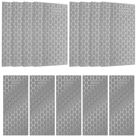 15 Stück Diamant Schleifstein 15*6.3*1mm 5 Spezifikationen Messerschärfer Ultra Hohe Härte Verschleißfest Korrosionsbeständig Diamant Schleifplatte mit Anti-Rutsch-Pad Diamond Sharpening Stone Set