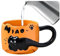 KUKUUU Taza de cerámica con diseño de gato, taza de café, té, tazas de cocina (naranja)