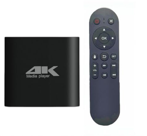 COSOWELL Lettore multimediale 4K per unità USB e MicroSD, lettore digitale ultra HD con uscita HDMI/AV, H.265 H.264 MKV MP4, musica MP3, foto JPG, riproduzione automatica e ripresa, riproduzione in
