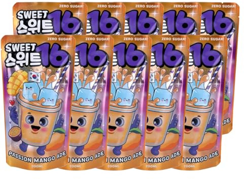 Sweet16 Passion Mango koreanisches Getränk zuckerfrei 200ml 10er Pack