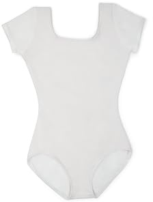 Capezio Women's Classic Short Sleeve Leotard,White,X-Large