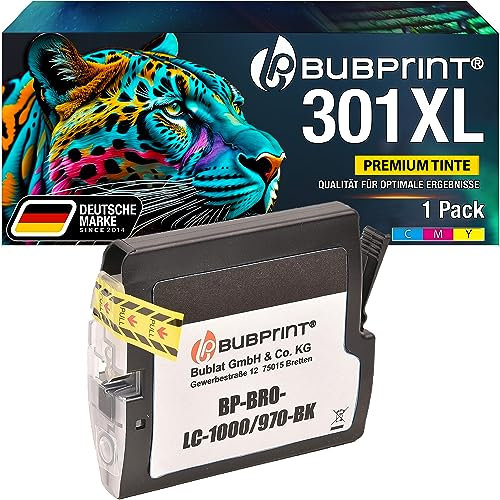 Bubprint Druckerpatrone kompatibel als Ersatz für Brother LC-1000BK LC-970BK für DCP-130C DCP-135C DCP-150C DCP-330C DCP-350C DCP-540CN MFC-235C MFC-240C Schwarz