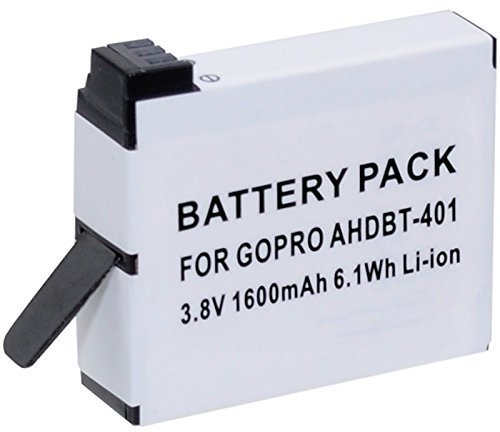 Batterie AHDBT-401 1600mAh Lithium ION pour GoPro Hero4, Blanche Xit XTGPH4