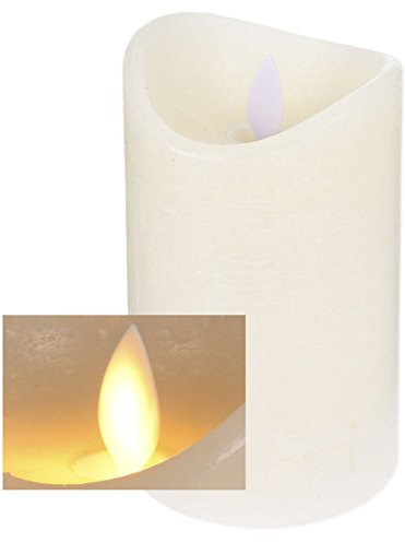 LED Echtwachskerze creme 4er Set - 15 x 7,5 cm - Advents Weihnachts Kerze mit Timer und Flacker Flammen Effekt