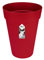Elho Loft Urban Round High 35 - Macetero por Exterior - 100% Plástico Reciclado - Ø 33.5 x H 45.3 cm - Rojo/Cranberry Red