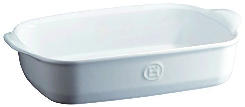 Emile Henry AU Four Plato de Horno Rectangular pequeño, Cerámica, harina, 29 x 19 x 7 cm