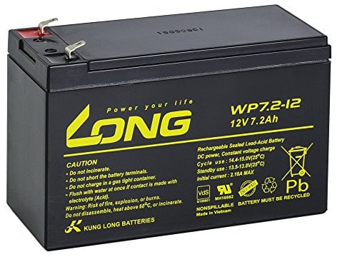 Batterie longue au plomb WP7.2-12 F1 12 V 7,2 Ah avec VD