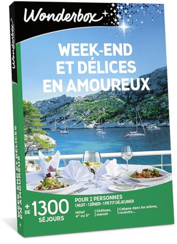 Wonderbox - Week-End Et Délices en Amoureux - Coffret Cadeau - Idée Cadeau Séjours