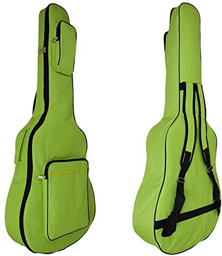 MINGZE 41 Zoll Gitarrentasche,Gitarren Gig Taschen,Plus Baumwolle Dicke wasserdichte verstellbare Schultergurt Gitarre Rucksack, eine Vielzahl von Farben (Grün)