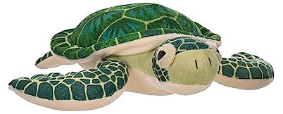 Wild Republic 20720 10894 22460 Plüsch Schildkröte, Cuddlekins Kuscheltier, Plüschtier 20 cm, grün, Grüne Meeresschildkröte