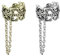 beyoutifulthings Ohr-klemme KELTISCHES HERZ KETTEN-ANHÄNGER SET Ohringe Ohr-ringe Ohr-clip Fake-Piercing Messing Silber Gold