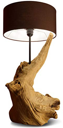 58 cm Treibholz Stehlampe/Tischlampe mit Lampenschirm aus Wurzelholz THANIN von Kinaree