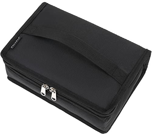 FlowFly Pequeña lonchera aislada portátil, bolsa suave, minihielera térmica con asa para el trabajo y la escuela, color negro