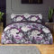 Sleepdown Duvet Cover Set - Purple - Inky Floral – Plain Reversible Quilt Cover Easy Care Bed Linen Soft Cosy Bedding Sets with Pillowcase - Single (135cm x 220cm)