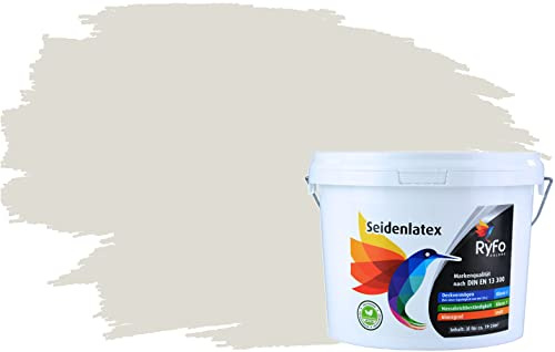 RyFo Colors Seidenlatex Trend Grautöne Weißgrau 3l - bunte Innenfarbe, weitere Grau Farbtöne und Größen erhältlich