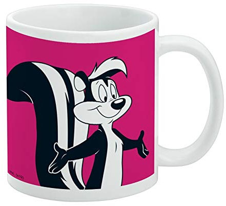 Looney Tunes Pepe Le Pew Keramik-Kaffeetasse, originelles Geschenk für Kaffee, Tee und heiße Getränke, 325 ml, Weiß