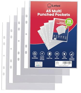 78212 Dokumentenhülle Klarsichthüllen, DIN A5, 45 Mikron, transparent, 25 Stück A5
