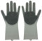 Nettoyage De Silicone Gants Réutilisables, Vaisselle Scrubber Plat Gants De Lavage Récurage Éponge Avec Soies Pour Le Lavage Vaisselle, Cuisine, Voiture, Salle De Bains (gris)