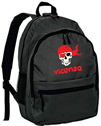 Tipolitografia Ghisleri Zaino ultras con teschio Vicenza tifosi calcio adulto bambino in nylon con tasche cerniera e spalline - prodotto personalizzato
