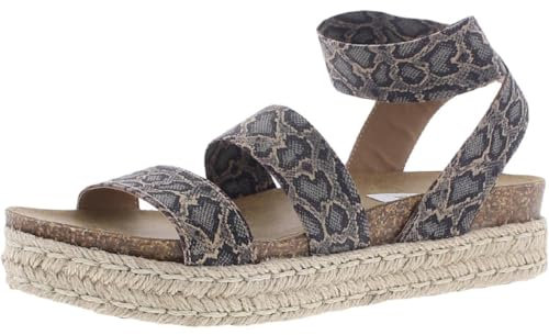 Steve Madden Sandalias de cuña Kimmie para mujer, azul Snake, 41-42 EU