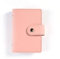 Porte-cartes de crédit en cuir souple avec bouton - Multi-compartiments - Rose