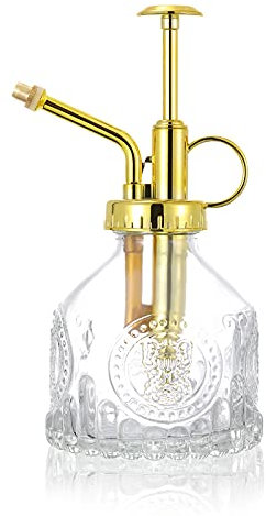 Ebristar Glas-Pflanzennebel-Sprühflasche, Vintage-Pflanzenspritzer-Gießkanne, kleiner Pflanzensprüher für Innen- und Außenbereich, Hauspflanze – klar