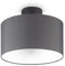B.K.Licht - Deckenlampe mit Lampenschirm aus Stoff, E27 Fassung, max. 60 Watt, Deckenleuchte, Lampe, Wohnzimmerlampe, Schlafzimmerlampe, Küchenlampe, Deckenbeleuchtung, Retro, 30x24 cm, Grau-Weiß