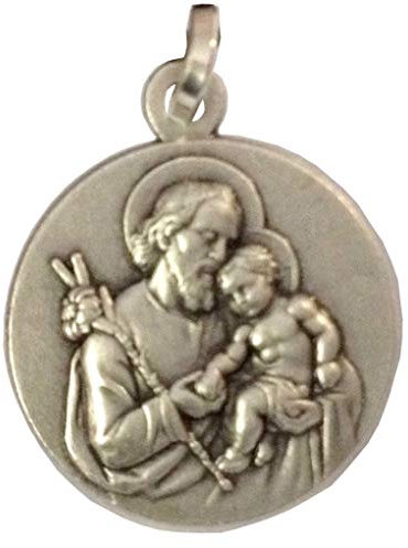 I G J Medalla de San José de Plata de Ley 925 - Patron De Los Trabajadores y la buena Muerte y Patrono de la Iglesia Universal