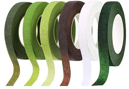 QincLing Pieces Flora Masking Tape, Grünes Floristenband, Selbstklebendes Floristenkrepp-Set, Blumenband, Floristik-Drahtband, Blumenwickelband, Blumendrahtband für Blumensträuße, DIY-Bastelarbeiten