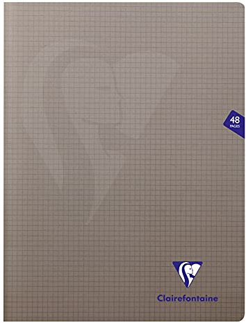 Clairefontaine 363312C - Packung mit 10 Heften Mimesys DIN A4+, 24x32cm, 24 Blatt kariert, 90g, Einband PP, Grau, 1 Pack