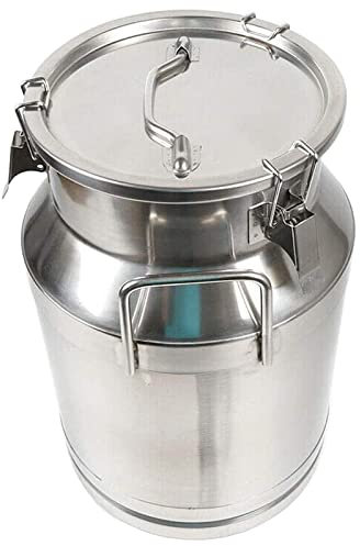 Adima 304 Edelstahl Bauernhof Milchtransportfässer, Schwerlast Milchkanne Wasserkrug Eis Eimer Weinkübel Teedose Mit Versiegeltem Deckel Flüssig Fest Lagertank,25L