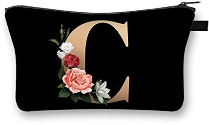 Domybest Trousse de Maquillage Femme Voyage Pochette de Maquillage en Polyester Imprimé Lettres Trousse de Toilette Petit Sac Cosmetique