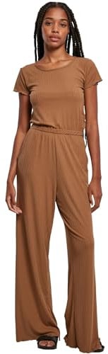 Urban Classics Damen Ladies Rib Wid Leg Jumpsuit