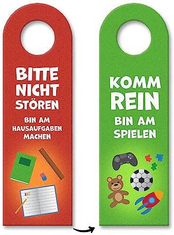 Mache Hausaufgaben - Bin am Spielen Türhänger für Jungs für Jungs als Geschenkidee zur Einschulung oder zum Geburtstag