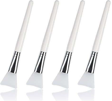 JeoPoom Silikon Maskenpinse[4 Stück], Gesichtsmaskenapplikator, Kosmetik Make-up Gesicht Bürste für Gesichtsmasken, Augenmasken oder DIY Hautpflege