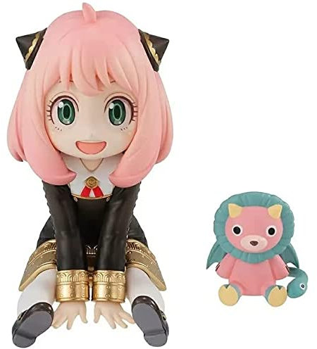REOZIGN SpyxFAMILY – Anya Forger Figur sitzend Anya PVC Aktion Statue Modell Figur Dekoration Kollektion Handwerk Dekoration Auto Ornament