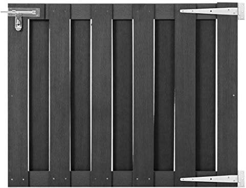 Gecheer Gartentor Gartentür Zauntür Hoftor Gartenpforte Zauntor Hoftür Gartenzaun Pforte Tür Tor Einfahrtstor Garten WPC 100 x 80 cm Grau